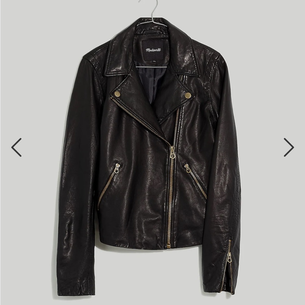 NEW Madewell Brass $525 Leather Motorcycle Jacket